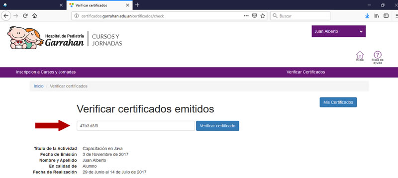 Verificar certificados