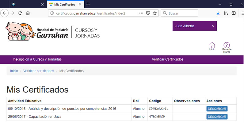 Mis Certificados